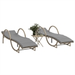 vidaXL PE Rattan Standard Sun Lounger in Beige  (Set of 2)