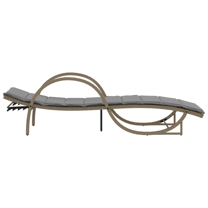 vidaXL PE Rattan Standard Sun Lounger in Beige  (Set of 2)