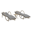 vidaXL PE Rattan Standard Sun Lounger in Beige  (Set of 2)