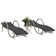 vidaXL Standard Sun Lounger in Light Gray  (Set of 2)
