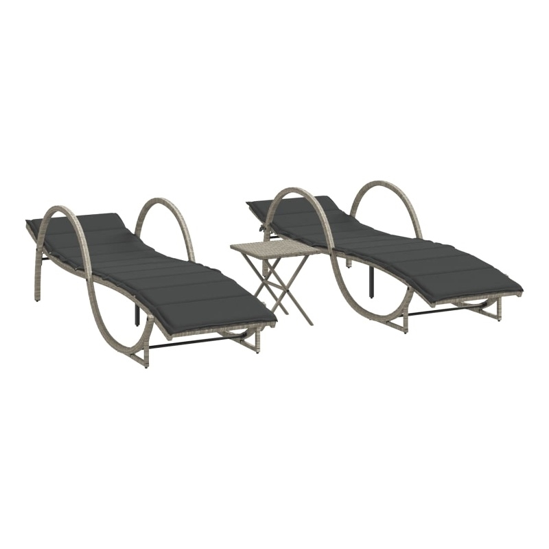 vidaXL Standard Sun Lounger in Light Gray  (Set of 2)