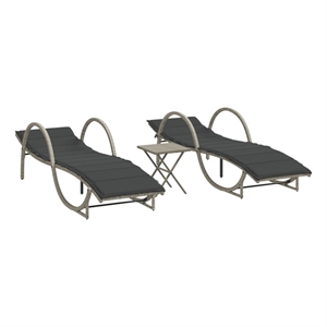 vidaXL Standard Sun Lounger in Light Gray  (Set of 2)