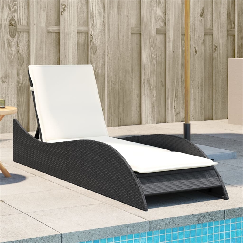 vidaXL Sun Lounger in Black