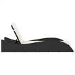 vidaXL Sun Lounger in Black