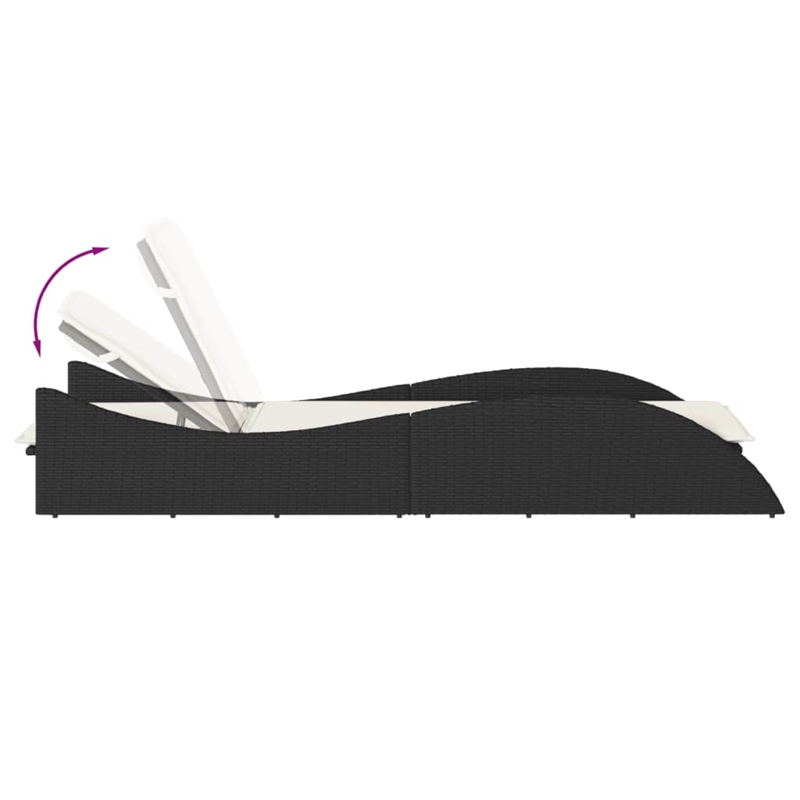 vidaXL Sun Lounger in Black