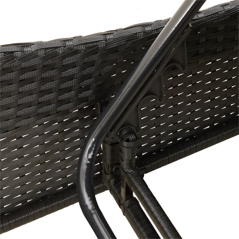vidaXL Sun Lounger in Black