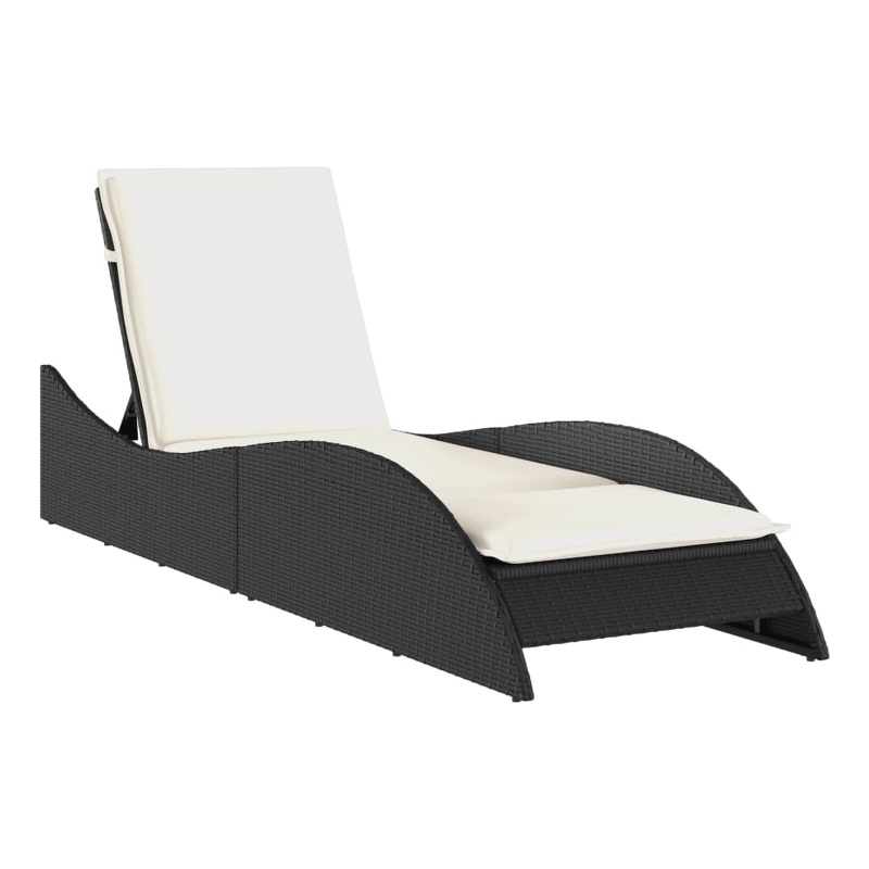vidaXL Sun Lounger in Black