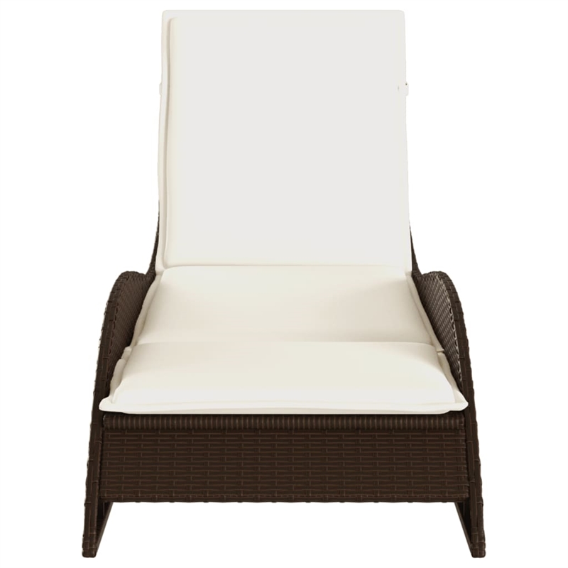 vidaXL Patio PE Rattan Standard Sun Lounger in Brown