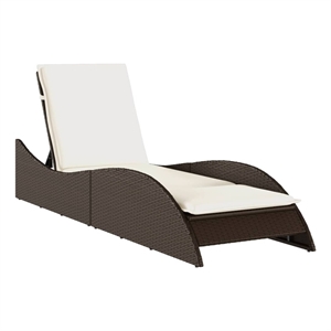 vidaXL Patio PE Rattan Standard Sun Lounger in Brown