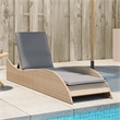 vidaXL Patio PE Rattan Extra Long Sun Lounger in Beige