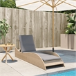 vidaXL Patio PE Rattan Extra Long Sun Lounger in Beige