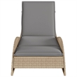 vidaXL Patio PE Rattan Extra Long Sun Lounger in Beige