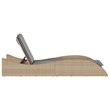vidaXL Patio PE Rattan Extra Long Sun Lounger in Beige