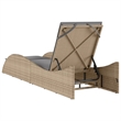 vidaXL Patio PE Rattan Extra Long Sun Lounger in Beige