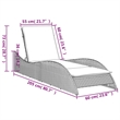 vidaXL Patio PE Rattan Extra Long Sun Lounger in Beige