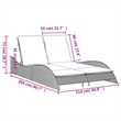 vidaXL Patio Sun Lounger w/ Cream Cushions in Brown