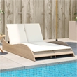 vidaXL Patio PE Rattan Medium Sun Lounger in Beige