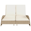 vidaXL Patio PE Rattan Medium Sun Lounger in Beige