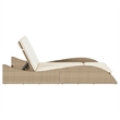 vidaXL Patio PE Rattan Medium Sun Lounger in Beige