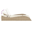 vidaXL Patio PE Rattan Medium Sun Lounger in Beige