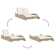vidaXL Patio PE Rattan Medium Sun Lounger in Beige