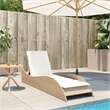 vidaXL Patio PE Rattan Standard Sun Lounger in Beige