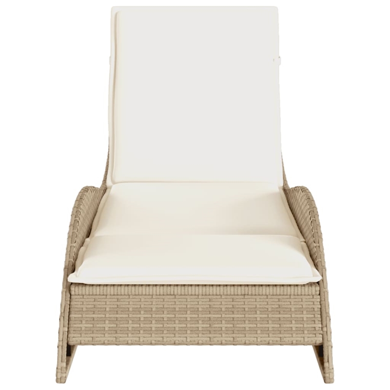 vidaXL Patio PE Rattan Standard Sun Lounger in Beige