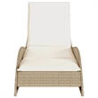 vidaXL Patio PE Rattan Standard Sun Lounger in Beige
