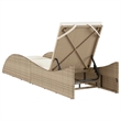vidaXL Patio PE Rattan Standard Sun Lounger in Beige