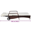 vidaXL Poly Rattan Rattan Sun Bed Standard w/ Adjustable Armrests in Brown