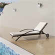 vidaXL PE Rattan Standard Sun Lounger Height-Adjustable in Brown