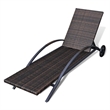 vidaXL PE Rattan Standard Sun Lounger Height-Adjustable in Brown