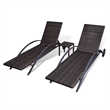 vidaXL PE Rattan Large Sun Lounger Height-Adjustable in Brown