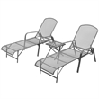 vidaXL E-Coated Powder-Coated Steel Large Sunlounger in Anthracite