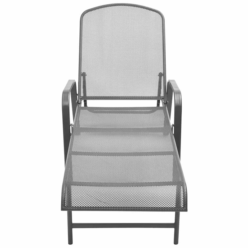 vidaXL E-Coated Powder-Coated Steel Large Sunlounger in Anthracite
