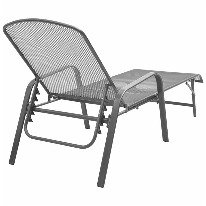 vidaXL E-Coated Powder-Coated Steel Large Sunlounger in Anthracite