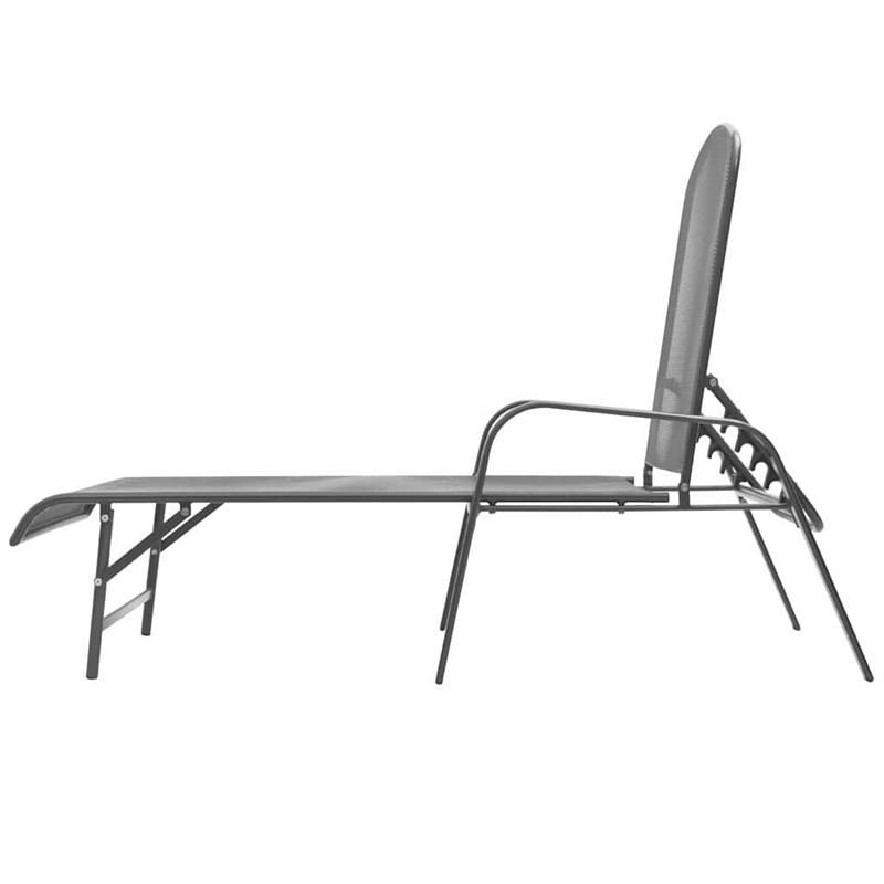 vidaXL E-Coated Powder-Coated Steel Large Sunlounger in Anthracite