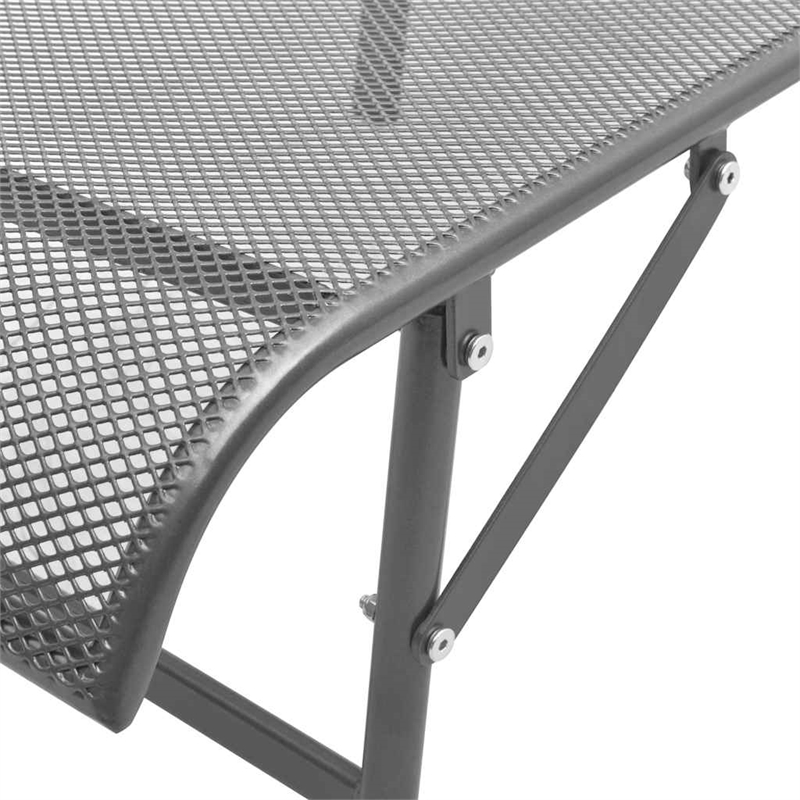 vidaXL E-Coated Powder-Coated Steel Large Sunlounger in Anthracite