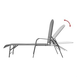 vidaXL E-Coated Powder-Coated Steel Large Sunlounger in Anthracite