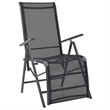 vidaXL Aluminum Medium Sunlounger w/ Adjustable Armrests in Black