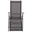 vidaXL Aluminum Medium Sunlounger w/ Adjustable Armrests in Black