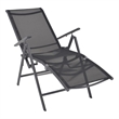 vidaXL Aluminum Medium Sunlounger w/ Adjustable Armrests in Black
