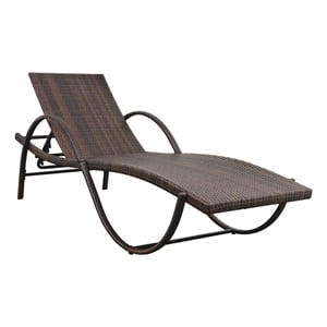 vidaXL PE Rattan Outdoor Bench w/ Powder-Coated Steel in Brown & Cream