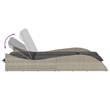 vidaXL Patio PE Rattan Steel Double Sun Lounger in Light Gray