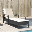 vidaXL Sun Lounger in Black and Cream