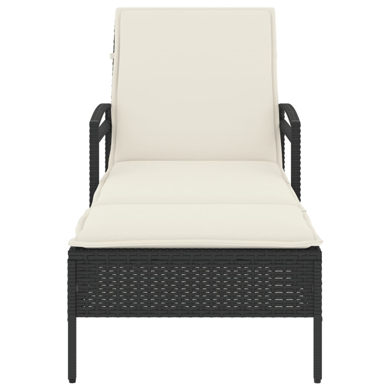 vidaXL Sun Lounger in Black and Cream
