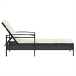 vidaXL Sun Lounger in Black and Cream