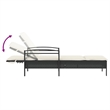vidaXL Sun Lounger in Black and Cream