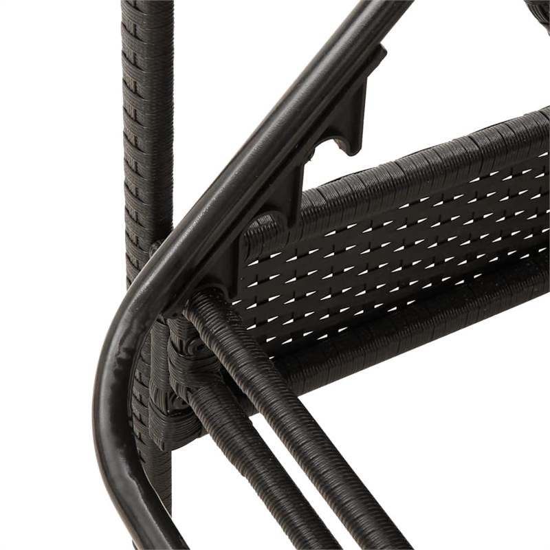 vidaXL Sun Lounger in Black and Cream