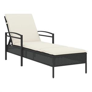 vidaXL Sun Lounger in Black and Cream